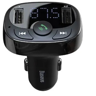 Baseus T typed, 2 x USB 3,4 A) Car Charger with Transmitter (Black)