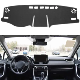 SENSHINE Für Toyota RAV4 Zubehör 2019 2020 2021 2022 2023 2024 2025 Armaturenbrett-Abdeckung Mittelkonsole Abdeckung Armaturenbrettmatte Teppichschutz Sonnenblende passgenaue graue Oberfläche