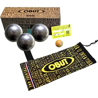 Obut Loisir Inox TATOU 3er Satz Boulekugeln incl. Beutel und Zielkugel