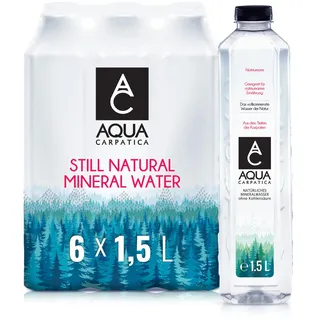 AQUA CARPATICA 1.5L x 12 (6x2) Still Water Premium Natürliches Mineralwasser, Mit Natürlichen Elektrolyten, 100% Recycelbar, BPA Frei, Ohne Kohlensäure, Perfekt für die Zubereitung von Babynahrung