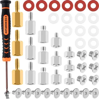 ASTARON M.2 SSD-Schraubensatz, PCIe NVMe M.2 SSD-Montageschraubensatz für Asus-, Gigabyte-, ASRock- oder MSI-Motherboards
