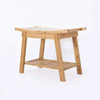 Luxus Badezimmerbank aus Bambus - Bank mit Ablagefach - Badezimmerbank aus Holz - Badezimmerhocker aus Bambusholz - Decopatent