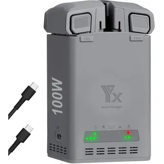 LYONGTECH 100W Fast Akku Ladegerät für DJI Mini 3 4 5 Pro,Zwei-Wege-Ladestation,Charger Hub,Charging Zwei Batteries,Drohne AkkuLadestation Zubehör