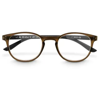 Hama Lesehilfe, recycelter Kunststoff, Transparent Braun/Schwarz Matt, +3,0 dpt (00096236)