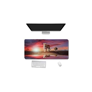 Hixingo 3D Tierdruck Mauspad XXL/XL/L, Gaming Mauspad, Mauspad mit Anti-Rutsch Gummiboden, Vernähte Kanten Mousepad, Mouse pad für Büro, Zuhause (1000x500x3mm,Tiger)