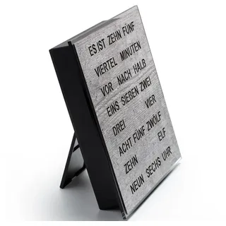 Filius 0400-7 Wort-Tischuhr Quadratische Wortuhr Betongrau 20 cm