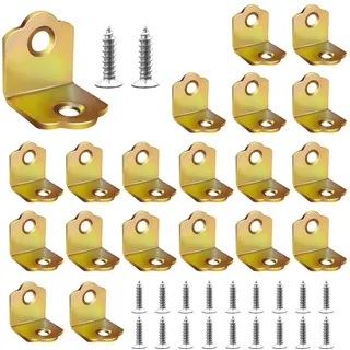 20 Stück Kleiner Winkelverbinder, Metallwinkel 90 Grad L Form mit Schrauben, Winkel Klein Metall für Reparieren oder Verstärken von Holzmöbeln (18mm x 19.5mm)