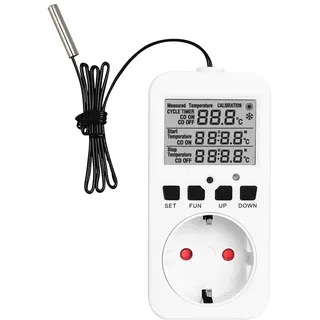 Temperaturregler für Steckdose mit Digitalanzeige und externem Sensor (50cm)