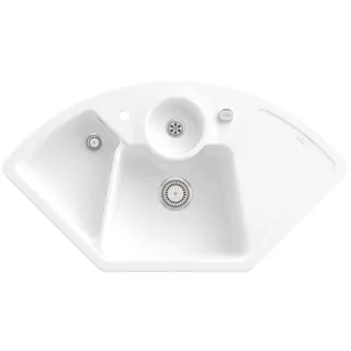 V&B Eckspüle Solo Eck m Abl.garn, Exzenter, st. wh. C-plus