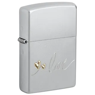 Zippo Heart, Satin Chrome, Two Tone - silber