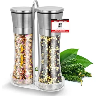 HEIMwert Salz- und Pfeffermühlen Set Gewürzmühle 19 cm Weiß unbefüllt