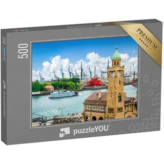 puzzleYOU: Puzzle 500 Teile „Schöne Aussicht auf die Hamburger Landungsbrücken“ – aus der Puzzle-Kollektion Deutschland