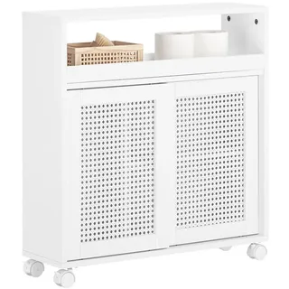 SoBuy Toilettenschrank Mit Toilettenpapierhalter Und 1 Tür Weiß 65x20x70cm Funktional