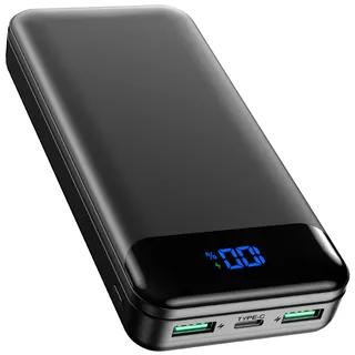 Enerwow Power Bank, 27000mAh Powerbank PD 30W Schnellaufladung Externe Handyakkus mit Digitaldisplay, USB C Tragbares Ladegerät mit iPhone 15 14 13 12 Pro Max, Samsung und Andere Geräte