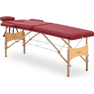 Physa Massageliege klappbar Massagebank Massagetisch Holzrahmen 227 kg Rot