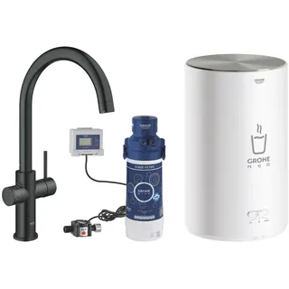 Grohe Red Duo Armatur und Boiler Größe M, C-Auslauf, velvet black