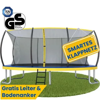 Zero Gravity Gartentrampolin 457 x 305 cm inkl. Leiter und Bodenanker Blau