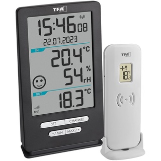 TFA Dostmann Funk-Thermometer XENA HOME Funk-Thermometer digital Anthrazit