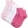 Quarter Plain Sneakersocken 3er Pack Rosa 39-42