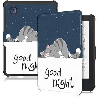 Yiernuo Weiches TPU Hülle Kompatibel Tolino Shine Color/Shine 5(2024)/Shine 4(2022) & Kobo Clara Colour/Clara BW(2024)/Clara 2E(2022) eReader,Ultradünn Schutzhülle mit Auto Schlaf/Wach,Faule Katze