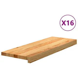 vidaXL Treppenstufen 16 Stk. Hellbraun 70x25x2 cm Massivholz Eiche
