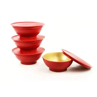 TUPPERWARE Allegra Dessert-Schälchen 275 ml rot-gold (4) Dessert Schale