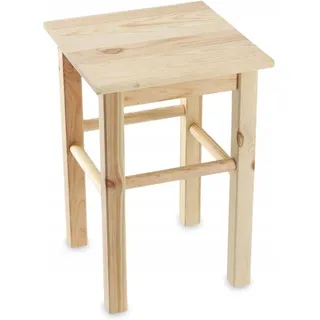 Kadax - Holzhocker, Fußbank Aus Natürlichen Unlackierten Kiefernholz, Quadratisch