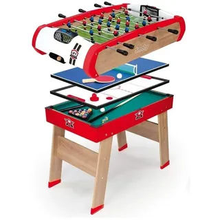 Smoby - Multifunktions Tischfußball Powerplay 4-in-1 - Wandelbarer Spieltisch, Tischfußball, Billard, Tischtennis oder Hockey, für Kinder ab 8 Jahren