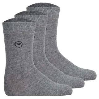 Tom Tailor Unisex Kinder Socken, 3er Pack - Strümpfe, Baumwolle, Logo, einfarbig Grau / 31-34