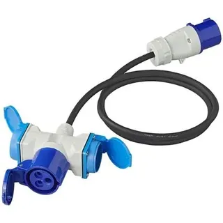 PRO PLUS Adapterkabel CEE-Stecker nach 2xSchuko und 1xCEE 150 cm
