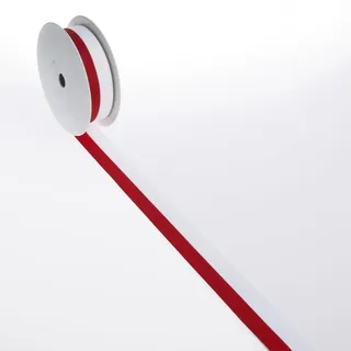 Deko und Band Dekoband Polyester rot/weiß 15 mm x 25 m