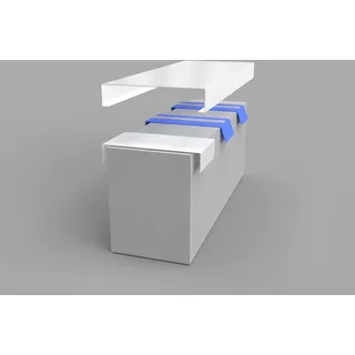 Alu-Mauerabdeckung Komplettsystem - Abdeckung 1,0 m inkl. 2x Schnapphalter und 1x Stoßblech - Größe: XXL, Farbe: Weiß RAL 9016