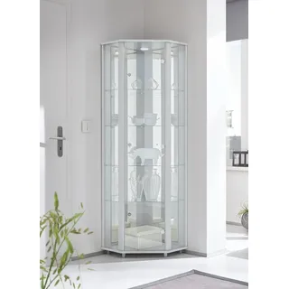 fif Möbel Eckvitrine TRIO 71 x 50 x 172 cm Weiß