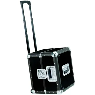 Reloop 120 Trolley Record Case - klassisches Platten Case mit Trolley Fahrgestell, Trolley Gestell abnehmbar, robuste Konstruktion, schwarz