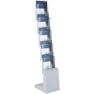 update displays Prospektständer DIN A4 5 Fächer 25,8 x 34,3 x 135,5 cm 1 St. Silber