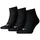 Quarter Socken 3 Paar Schwarz 47-49