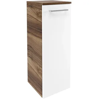 Fackelmann Hängeschrank links Verona 30 cm Nussbaum/Weiß Hochglanz
