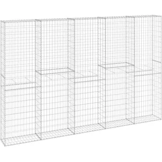 vidaXL Gabionenwand mit Abdeckung Verzinkter Stahl 300x30x200 cm