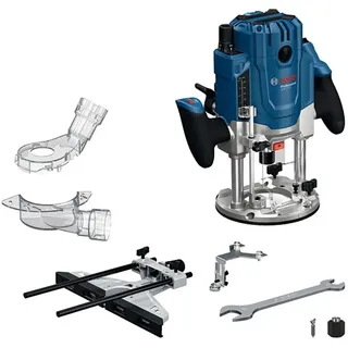 Bosch Professional kabelgebundene Oberfräse GOF 20-12 (inkl. Staubabsaugung,Parallelanschlag,Zentrierstift,Steckschlüssel,Spannzangen-Set,Kopierhülse, L-BOXX)