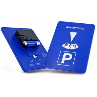 StellarLuma Parkscheibe Elektronische Parkscheibe Automatisch Mitlaufend Batterie Parkuhr (batteriebetriebene Parkscheibe (wird ohne Batterie geliefert), Parkscheibe mit Uhrwerk), Elektronische Parkscheibe mit automatischer Zeit und RUN/STOP Funktion blau