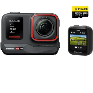 Insta360 Ace Pro GPS-Kit - wasserdichte Action-Kamera, zusammen mit Leica entwickelt, 1/1,3"-Sensor und KI-Rauschunterdrückung für Beste Bildqualität, 4K120fps, 2,4"-Klappbildschirm & KI-Funktionen
