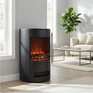 GLOW FIRE Elektrokamin Focus Elektrokamin LED Ofen, Elektrischer Kamin, Timer, Realistisches Flammenspiel, LED Feuer schwarz