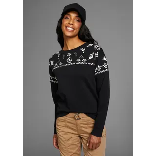 KangaROOS Sweatshirt Norweger-Print Schwarz/Weiß 40/42