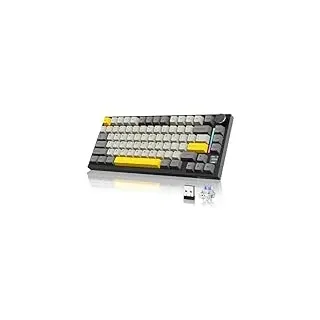 YINDIAO Attack Shark X820 Ultra Gasket Mechanische Tastatur mit TFT-Bildschirm und Knopf, 75% ANSI-Layout, 2,4 GHz/BT/Wired, 5 Sound-Absorbing Foams, Hot-Swap, für PC, MAC (Schwarz, Shark Switch)