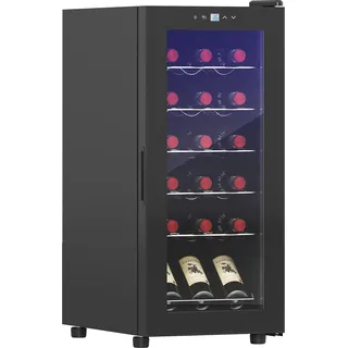 HOMCOM Weinkühlschrank, Kompressor für 18 Flaschen, 50 L Getränkekühlschrank mit Glastür, 5-18°, Flaschenkühlschrank mit Touchschlater  Aosom