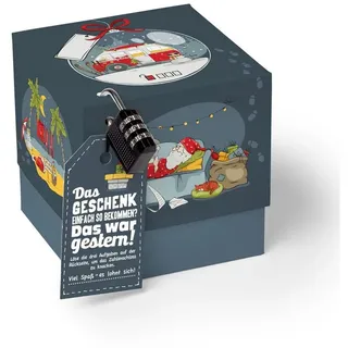 SURPRISA Geschenkbox Geschenkbox Weihnachten, Rätselbox Geldgeschenke oder Gutscheine, Xmas, 12,5 x 12,5 x 12,5 cm, Bunt bunt 12.5 cm x 12.5 cm x 12.5 cm