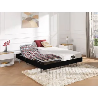 Relaxbett elektrisch - Matratzen mit Memory Schaum & Bambus - LYSIS III von NATUREA - mit OKIN-Motor - 2 x 90 x 200 cm - Schwarz