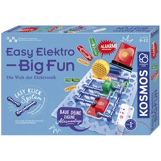 KOSMOS 620608 Easy Elektro - Big Fun, spannende Experimente zu Stromkreisen mit Reihen- und Parallelschaltungen, Radio Bauen, Sound-Anlage, Alarm-Anlage, Experimentierkasten für Kinder , Mittel