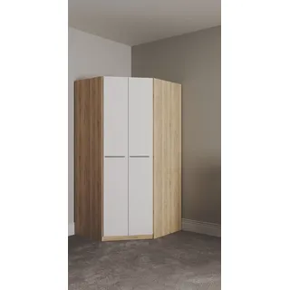 »Barcelona Kleiderschrank Ecklösung Raumwunder« in 2 Tiefen Schrank Eckschrank Garderobe weiß