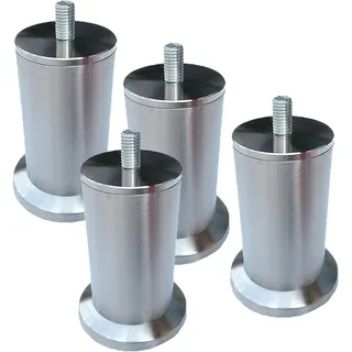 JIAOLUN123 Möbelbeine Möbelfüße Edelstahl Metall Möbelfüße Runde Beine Möbelfüße Tisch Bett Schrank Sofa Beine Ersatzkabinettfüße 4er M10 Schraube (22.5 cm)